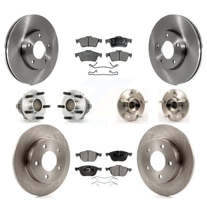 Hub Bearing Disc Brake Rotors And Ceramic Pads Front Rear Kit (10Pc) For Mazda 3