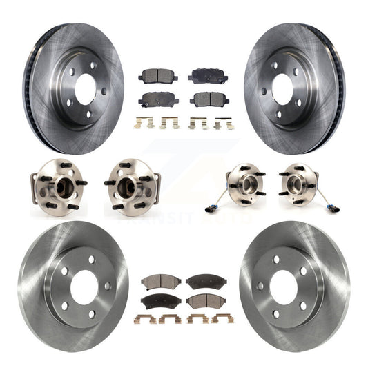 Hub Bearing Brake Rotor And Pad Front Rear Kit (10Pc) For Buick LaCrosse Pontiac