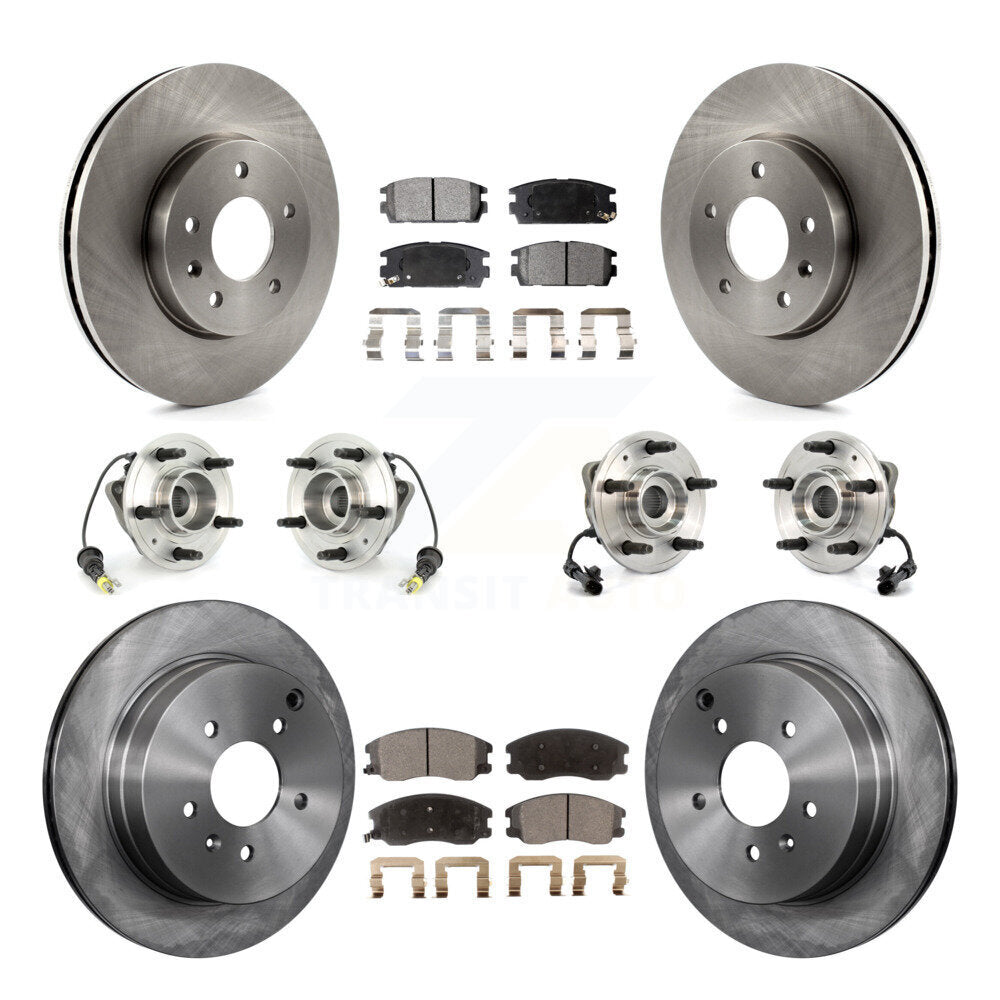Hub Bearing Brake Rotor Pads Front Rear Kit (10Pc) For Chevrolet Equinox Pontiac