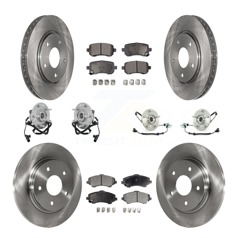 Hub Bearing Brake Rotor Pad Front Rear Kit (10Pc) For Dodge Grand Caravan Town &