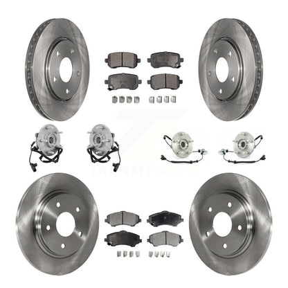 Hub Bearing Brake Rotor Pad Front Rear Kit (10Pc) For Dodge Grand Caravan Town &