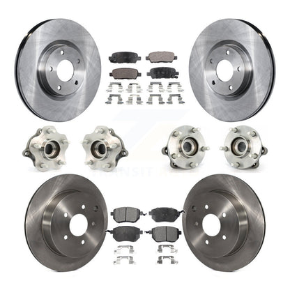 Hub Bearing Brake Rotor & Pads Front Rear Kit (10Pc) For 03-04 Nissan Murano AWD