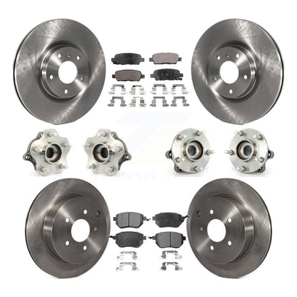 Hub Bearing Brake Rotor & Pads Front Rear Kit (10Pc) For 05-07 Nissan Murano AWD
