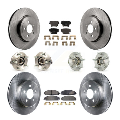 Hub Bearing Brake Rotor Pad Front Rear Kit (10Pc) For Chrysler 300 Dodge Charger