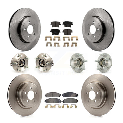 Hub Bearings Disc Brake Rotors And Pads Front Rear Kit (10Pc) For Dodge Charger