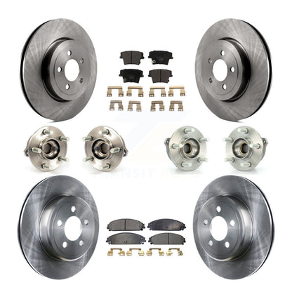 Hub Bearing Brake Rotor Pad Front Rear Kit (10Pc) For Chrysler 300 Dodge Charger