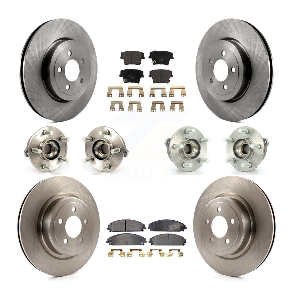 Hub Bearings Disc Brake Rotors And Pads Front Rear Kit (10Pc) For Dodge Charger