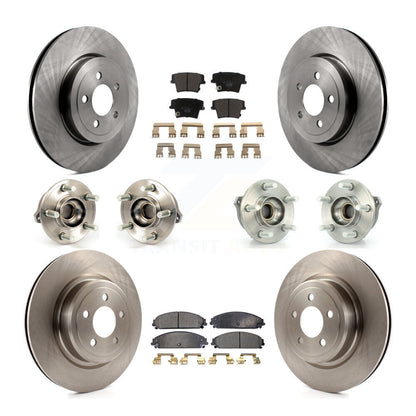 Hub Bearings Disc Brake Rotors And Pads Front Rear Kit (10Pc) For Dodge Charger