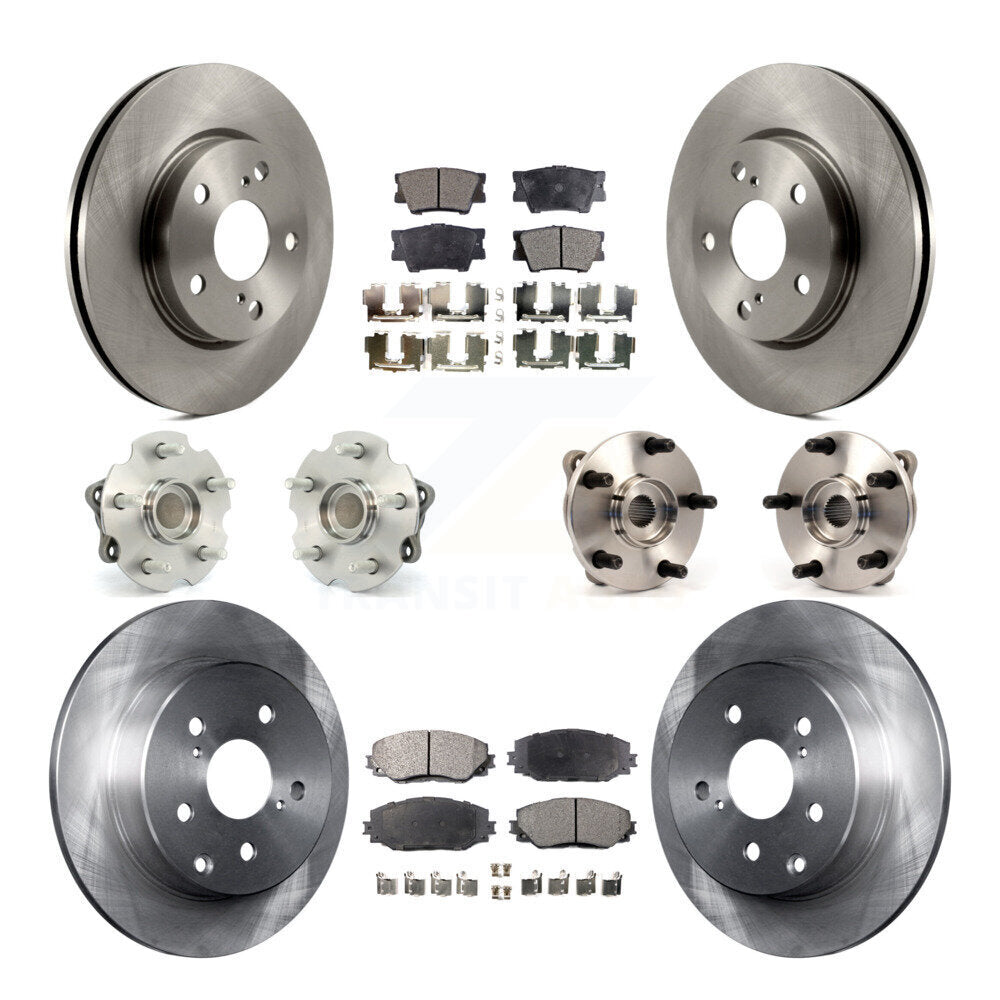 Hub Bearing Brake Rotor & Pad Front Rear Kit (10Pc) For Toyota RAV4 Lexus HS250h