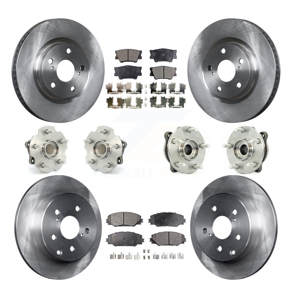 Hub Bearings Disc Brake Rotors And Pads Front Rear Kit (10Pc) For Toyota RAV4