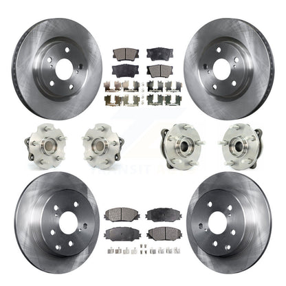 Hub Bearings Disc Brake Rotors And Pads Front Rear Kit (10Pc) For Toyota RAV4