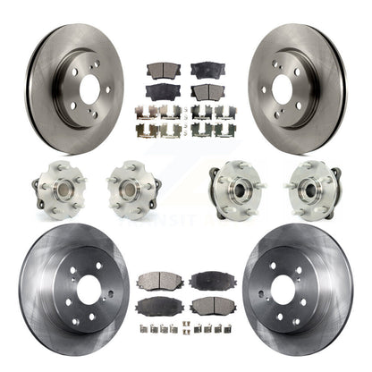 Hub Bearing Brake Rotor & Pads Front Rear Kit (10Pc) For Toyota RAV4 LE with FWD
