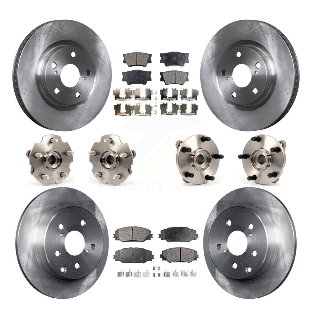Hub Bearings Disc Brake Rotors And Pads Front Rear Kit (10Pc) For Toyota RAV4