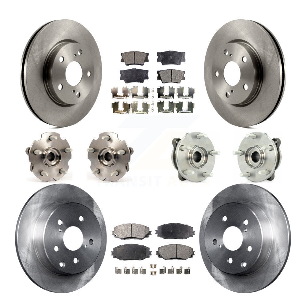 Hub Bearing Brake Rotor & Pads Front Rear Kit (10Pc) For Toyota RAV4 LE with AWD
