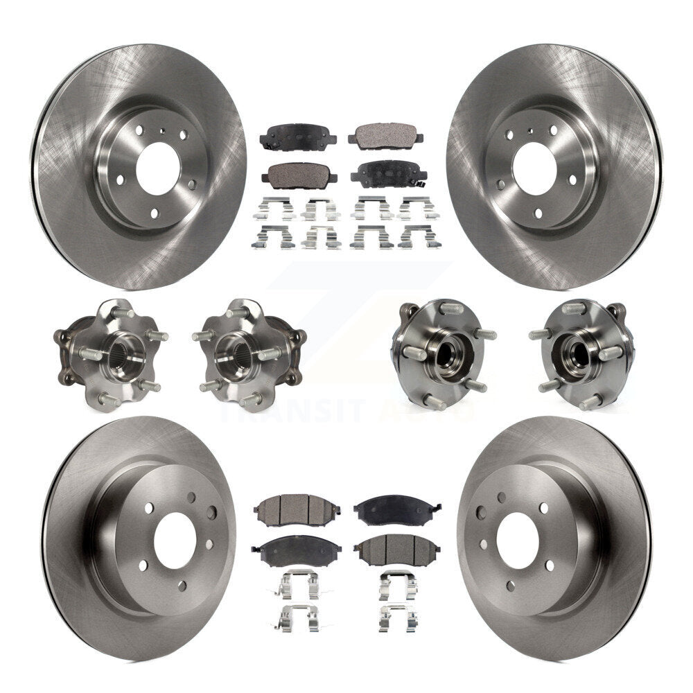 Hub Bearing Brake Rotor & Pads Front Rear Kit (10Pc) For INFINITI EX35 QX50 EX37