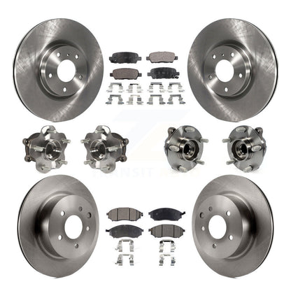 Hub Bearing Brake Rotor & Pads Front Rear Kit (10Pc) For INFINITI EX35 QX50 EX37