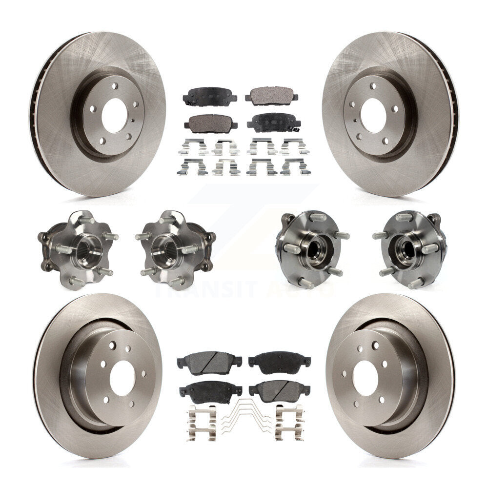 Hub Bearing Disc Brake Rotor And Pads Front Rear Kit (10Pc) For INFINITI G35 Q60