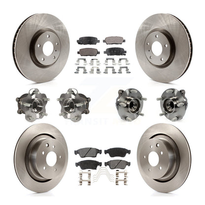 Hub Bearing Disc Brake Rotor And Pads Front Rear Kit (10Pc) For INFINITI G35 Q60