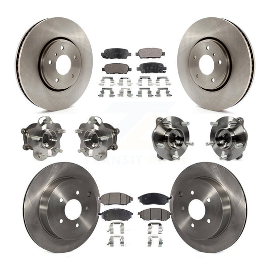 Hub Bearing Brake Rotor And Pad Front Rear Kit (10Pc) For INFINITI FX35 FX37 AWD