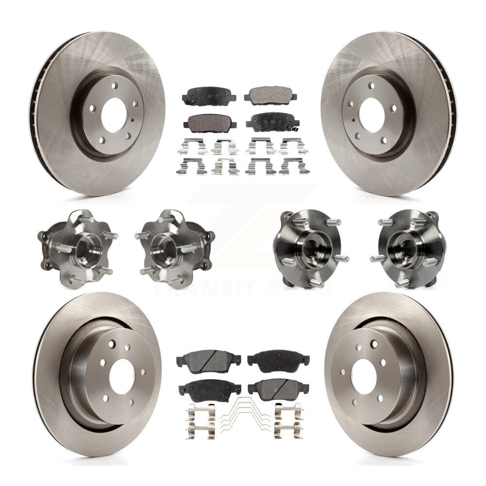 Hub Bearing Disc Brake Rotor And Pads Front Rear Kit (10Pc) For INFINITI G35 Q60