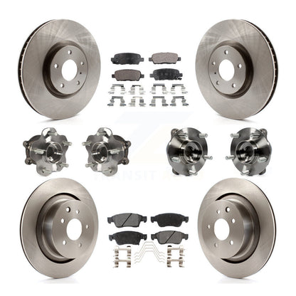Hub Bearing Disc Brake Rotor And Pads Front Rear Kit (10Pc) For INFINITI G35 Q60