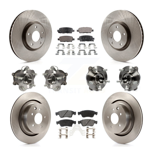 Hub Bearing Disc Brake Rotor And Pads Front Rear Kit (10Pc) For INFINITI G35 Q60