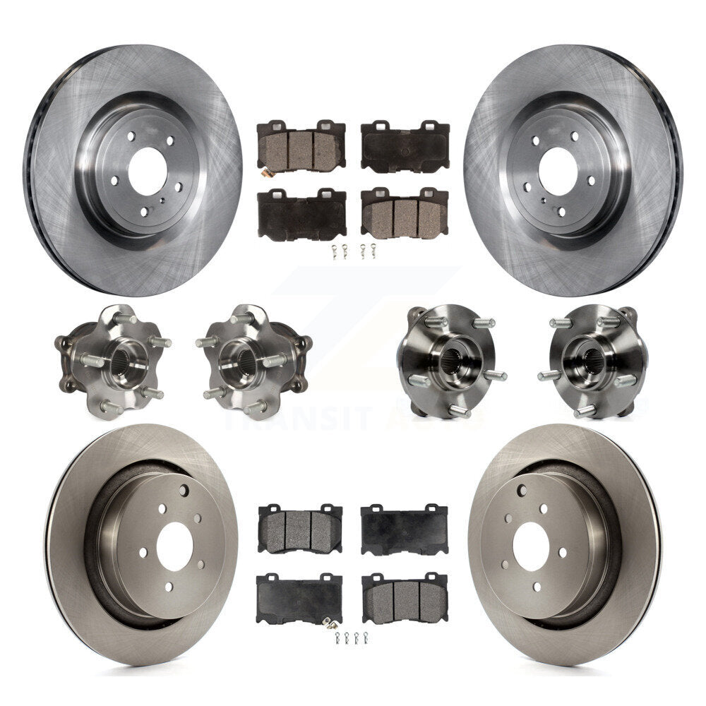Hub Bearings Disc Brake Rotors And Pads Front Rear Kit (10Pc) For INFINITI FX50