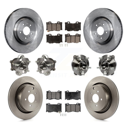 Hub Bearings Disc Brake Rotors And Pads Front Rear Kit (10Pc) For INFINITI FX50