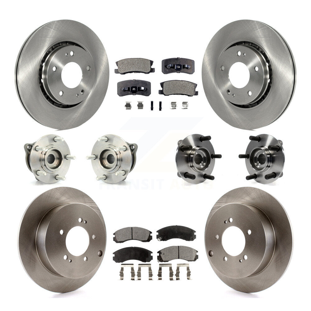 Hub Bearing Disc Brake Rotor And Pad Front Rear Kit (10Pc) For Mitsubishi Lancer