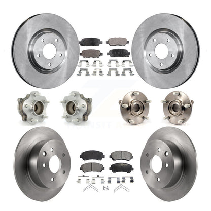 Hub Bearings Disc Brake Rotors And Pads Front Rear Kit (10Pc) For Nissan Sentra