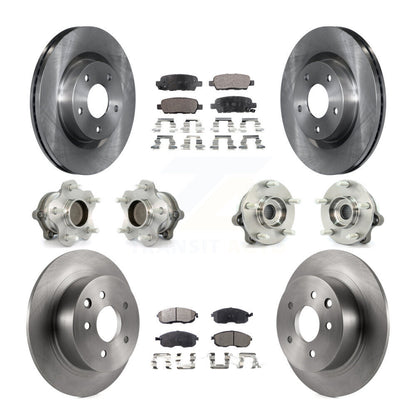 Hub Bearings Disc Brake Rotors And Pads Front Rear Kit (10Pc) For Nissan Altima