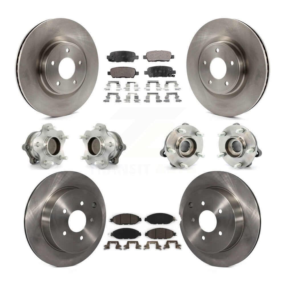 Hub Bearing Brake Rotor & Pad Front Rear Kit (10Pc) For Nissan Pathfinder Murano