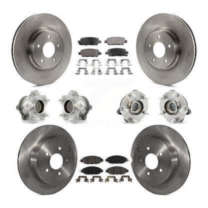 Hub Bearing Brake Rotor & Pad Front Rear Kit (10Pc) For Nissan Pathfinder Murano