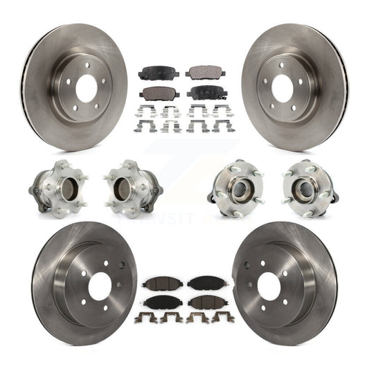 Hub Bearing Brake Rotor & Pad Front Rear Kit (10Pc) For Nissan Pathfinder Murano
