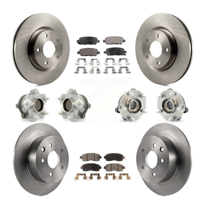 Hub Bearings Disc Brake Rotors And Pads Front Rear Kit (10Pc) For Nissan Altima