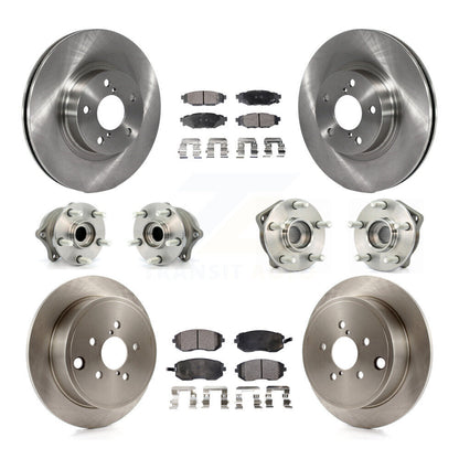 Hub Bearings Disc Brake Rotors And Pads Front Rear Kit (10Pc) For Subaru Impreza