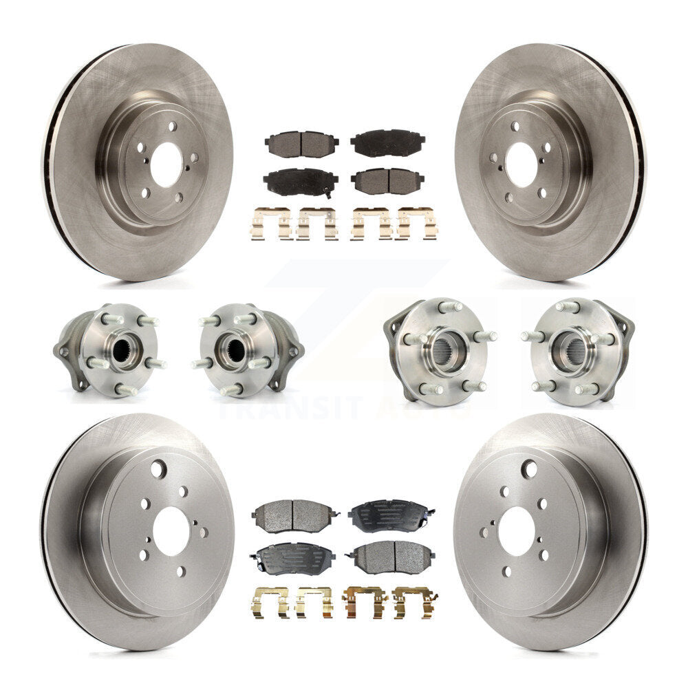 Hub Bearing Disc Brake Rotor Pad Front Rear Kit (10Pc) For Subaru Outback Legacy