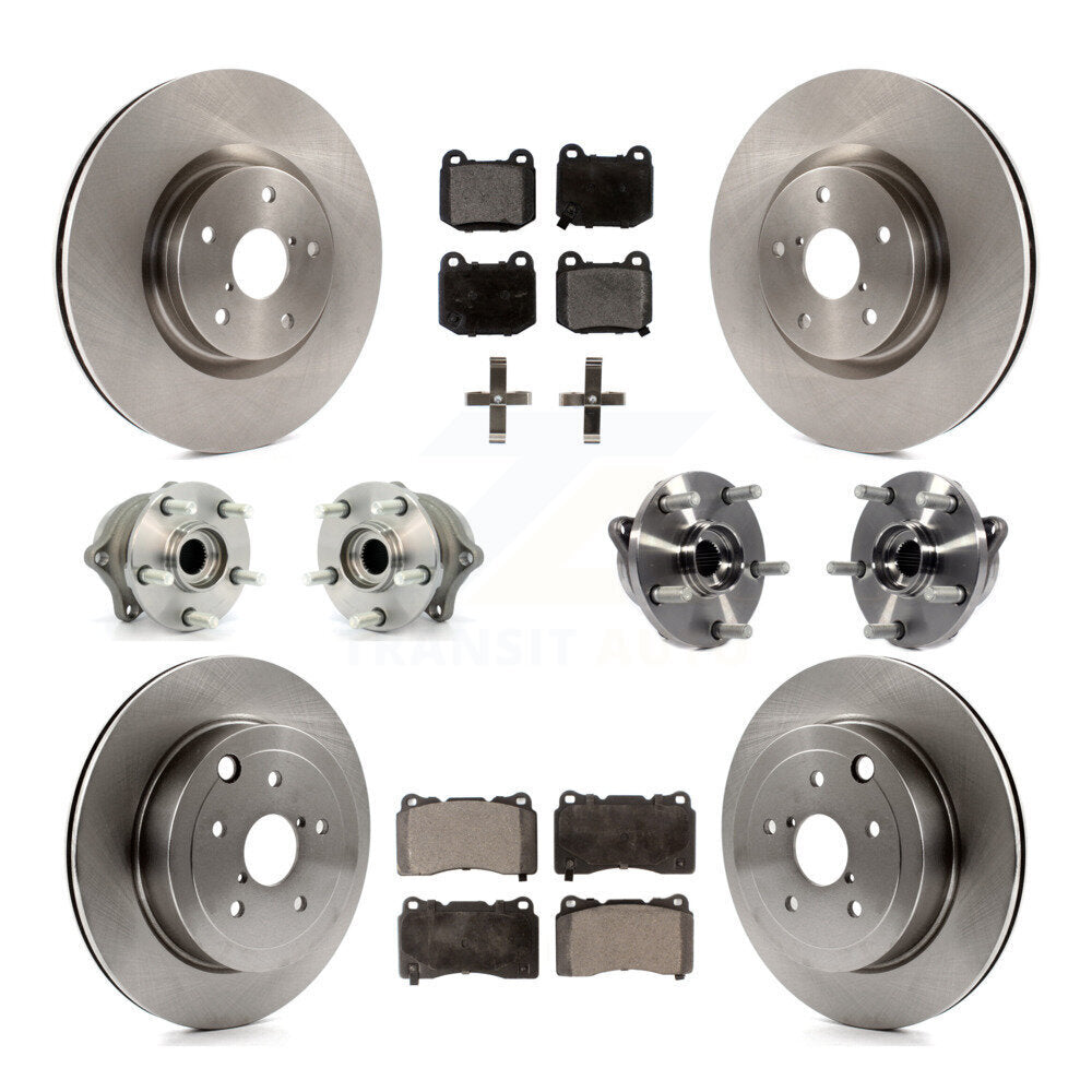 Hub Bearing Brake Rotor And Pad Front Rear Kit (10Pc) For Subaru Impreza WRX STI