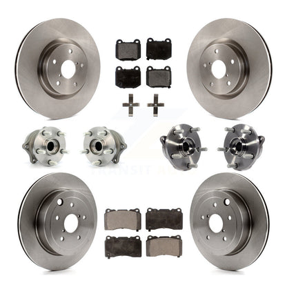 Hub Bearing Brake Rotor And Pad Front Rear Kit (10Pc) For Subaru Impreza WRX STI