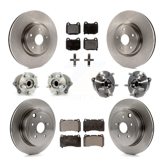 Hub Bearing Brake Rotor And Pad Front Rear Kit (10Pc) For Subaru Impreza WRX STI