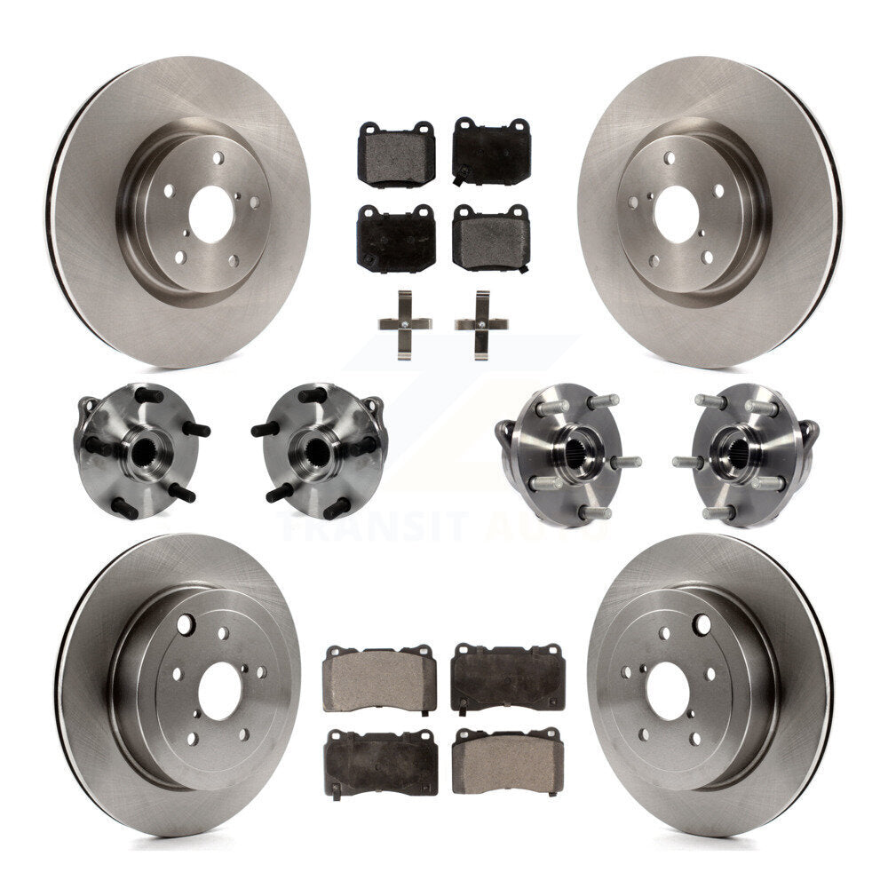 Hub Bearing Brake Rotor And Pad Front Rear Kit (10Pc) For Subaru Impreza WRX STI