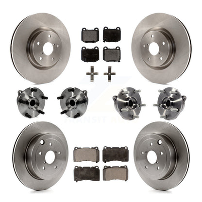Hub Bearing Brake Rotor And Pad Front Rear Kit (10Pc) For Subaru Impreza WRX STI