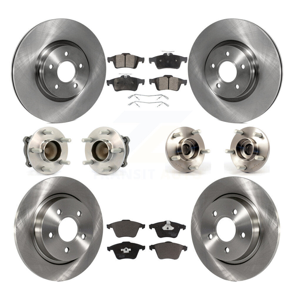 Hub Bearing Disc Brake Rotor And Pad Front Rear Kit (10Pc) For Volvo S40 V50 C70