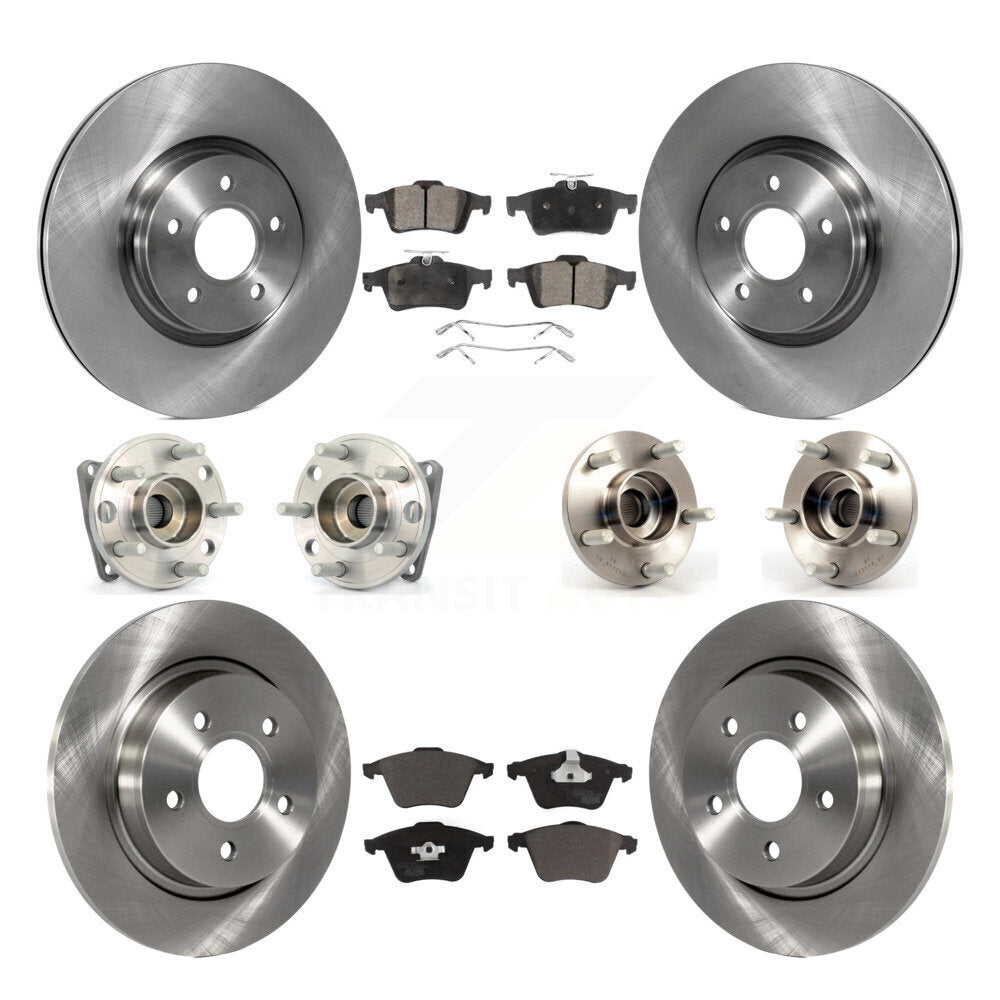 Hub Bearing Disc Brake Rotor And Pad Front Rear Kit (10Pc) For Volvo S40 V50 AWD