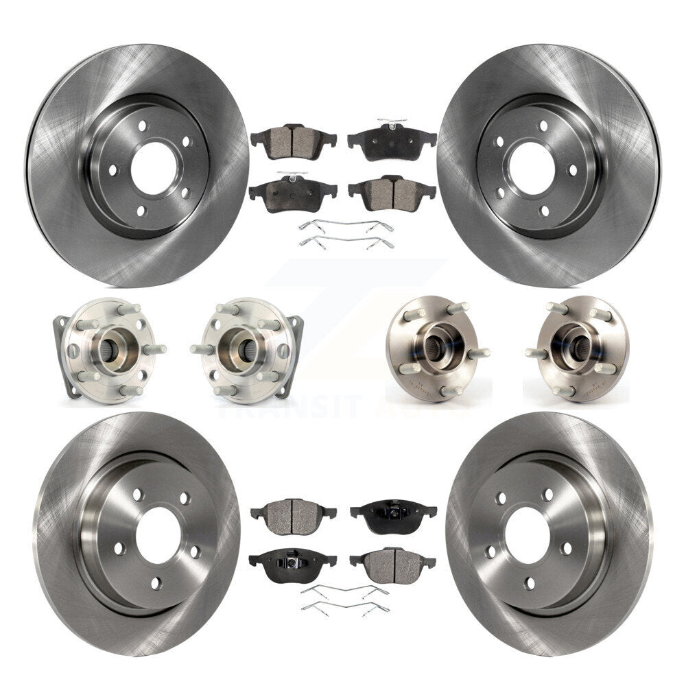 Hub Bearing Disc Brake Rotor And Pad Front Rear Kit (10Pc) For Volvo S40 V50 AWD