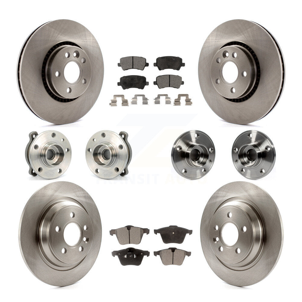 Hub Bearing Disc Brake Rotor & Pad Front Rear Kit (10Pc) For Volvo S60 V60 Cross