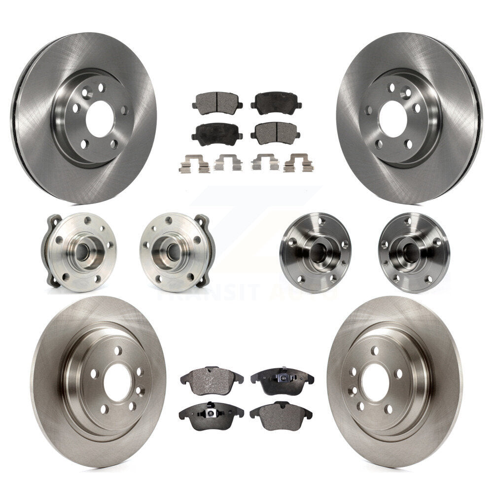 Hub Bearing Brake Rotor & Pads Front Rear Kit (10Pc) For 2013-2014 Volvo S60 AWD