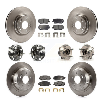 Hub Bearing Disc Brake Rotor Pads Front Rear Kit (10Pc) For Hyundai Genesis 3.8L