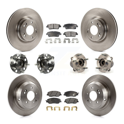 Hub Bearing Disc Brake Rotor Pads Front Rear Kit (10Pc) For Hyundai Genesis 3.8L