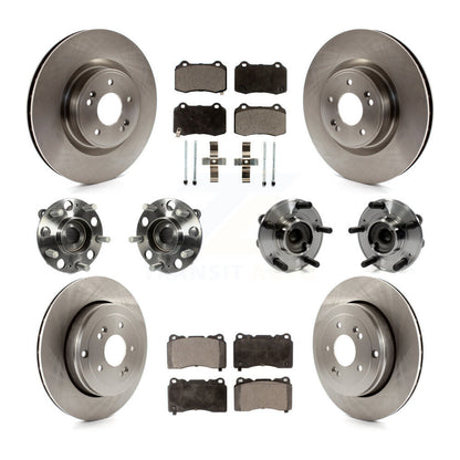 Hub Bearing Disc Brake Rotor Pad Front Rear Kit (10Pc) For Hyundai Genesis Coupe
